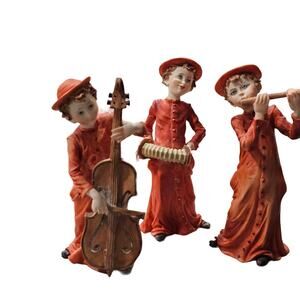 Vintage Italian  Capodimonte‎  Hand Painted Cardinal Musicians 3 Giuseppe Armani
